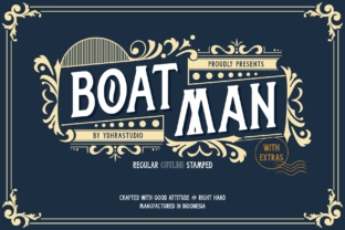 Boatman: A Vintage Display Font for Whiskey-Inspired Branding