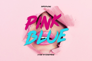 Pink Blue Font: A Hand-Drawn Display Typeface for Makers