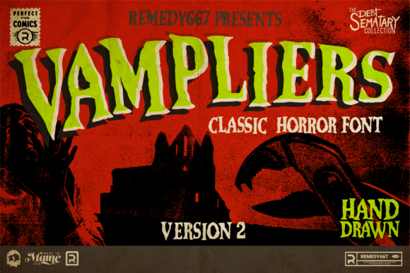 Vampliers Font: A Handmade Horror Display Typeface for Bold Creative Projects